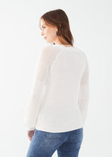 Load image into Gallery viewer, FDJ 1034624 Long Pointelle Sleeve V-Neck Top SS24
