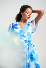 Load image into Gallery viewer, Joseph Ribkoff Signature | Chiffon Print Wrap Dress With Ruffle Detail SS26