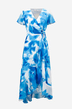 Load image into Gallery viewer, Joseph Ribkoff Signature | Chiffon Print Wrap Dress With Ruffle Detail SS26