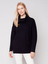 Load image into Gallery viewer, Charlie B C2604 Turtleneck Solid with Button Back Sleeve Sweater FW23
