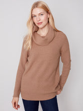 Load image into Gallery viewer, Charlie B C2604 Turtleneck Solid with Button Back Sleeve Sweater FW23
