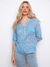 Load image into Gallery viewer, Charlie B C4188AR Roll Up Sleeve Cotton Top SS26