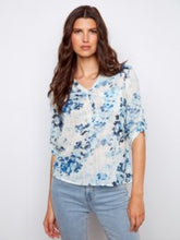 Load image into Gallery viewer, Charlie B C4188AR Roll Up Sleeve Cotton Top SS26