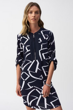 Load image into Gallery viewer, Joseph Ribkoff 251143 Woven Geometric Print Straight Dress SS25