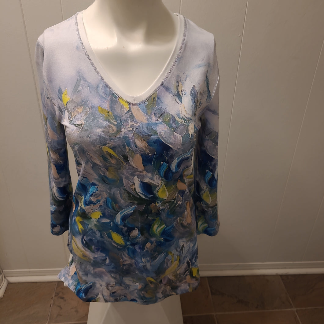 Dolcezza - Nature Print V-Neck Top - 23712