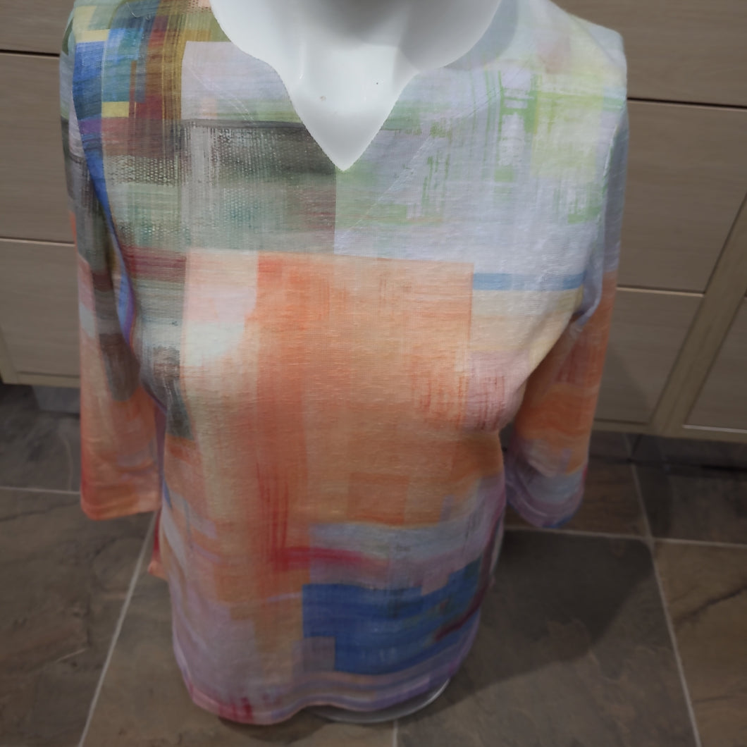 FDJ - Printed Notch Neck Top - 3180451