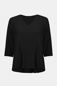 J Ribkoff VNeck Bamboo Top 3/4 Sleeve 241038 SS24