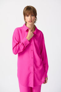 Joseph Ribkoff 241259 Long Textured Woven High-Low Blouse SS24