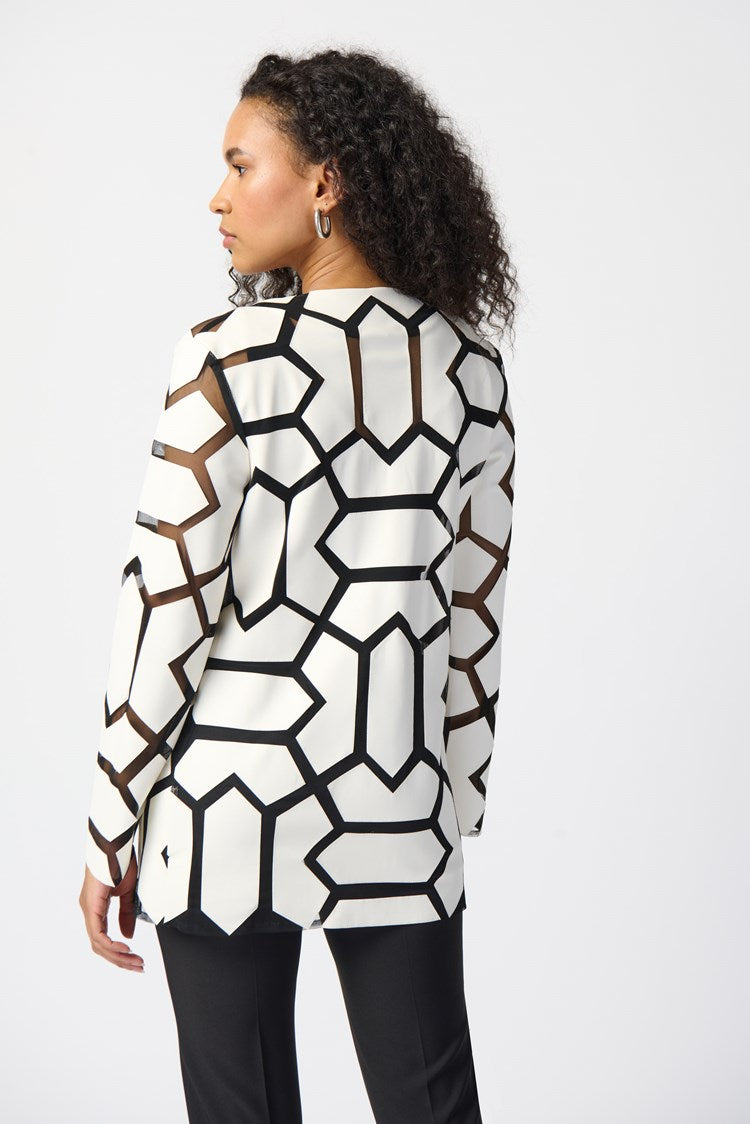 Joseph ribkoff black hotsell and white jacket