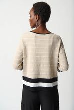 Load image into Gallery viewer, Joseph Ribkoff 241924 Striped Dry Yarn Viscose Blend Sweater SS24
