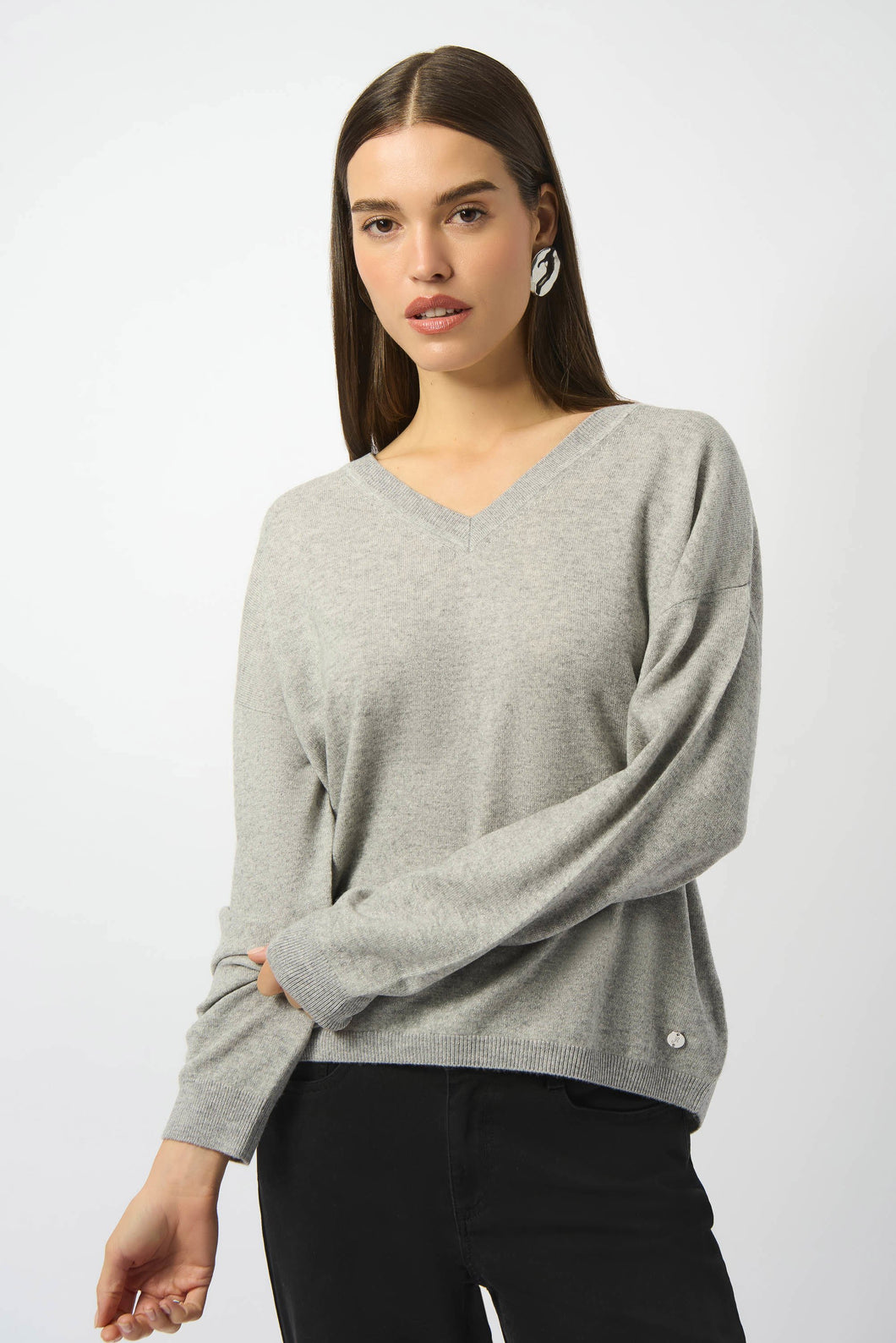 Joseph Ribkoff 253967 V-Neck Boxy Sweater FW25