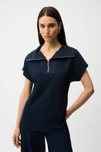 Load image into Gallery viewer, Joseph Ribkoff Seersucker Boxy Top With Memory Collar 261017 SS26
