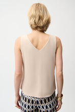 Load image into Gallery viewer, Joseph Ribkoff 261248 Woven Twill Sleeveless Straight Top With V-neckline SS26
