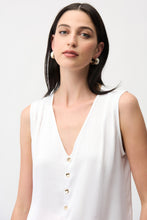 Load image into Gallery viewer, Joseph Ribkoff 261249 Recycled Satin Boxy Top With Gold Buttons SS26
