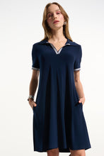 Load image into Gallery viewer, Joseph Ribkoff 261614 Silky Knit Trapeze Dress With Polo Collar  SS26
