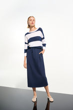 Load image into Gallery viewer, Joseph Ribkoff 261635 Cotton Blend Stripe Print Crewneck Sweater SS26
