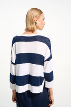 Load image into Gallery viewer, Joseph Ribkoff 261635 Cotton Blend Stripe Print Crewneck Sweater SS26
