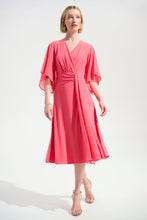 Load image into Gallery viewer, Joseph Ribkoff 261710 Silky Knit Fit and Flare Dress With Chiffon Draped Sash
