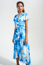 Load image into Gallery viewer, Joseph Ribkoff Signature | Chiffon Print Wrap Dress With Ruffle Detail SS26
