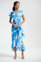 Load image into Gallery viewer, Joseph Ribkoff Signature | Chiffon Print Wrap Dress With Ruffle Detail SS26
