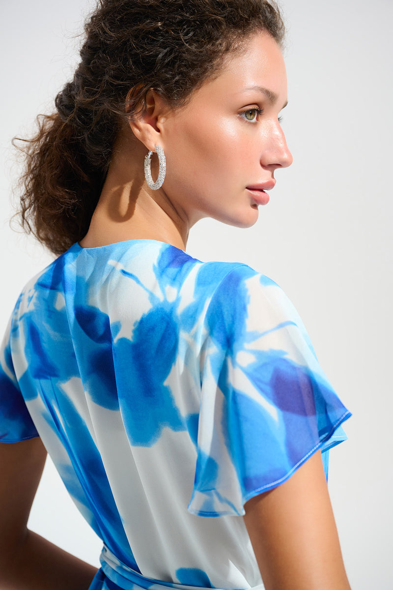 Joseph Ribkoff Ruffle Dress Joseph Ribkoff Signature | Chiffon Print Wrap Dress With Ruffle Detail ...