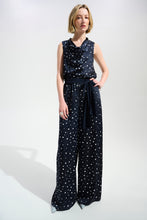 Load image into Gallery viewer, Joseph Ribkoff Signature | Satin Dot Print Wide Leg Pants With Contrast Sash SS26
