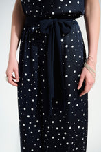 Load image into Gallery viewer, Joseph Ribkoff Signature | Satin Dot Print Wide Leg Pants With Contrast Sash SS26
