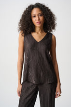 Load image into Gallery viewer, Joseph Ribkoff 263051 Pleated Satin Flared V-Neck Top FW26
