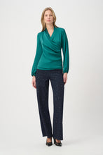 Load image into Gallery viewer, Joseph Ribkoff 264026 Satin Faux Wrap Top FW26
