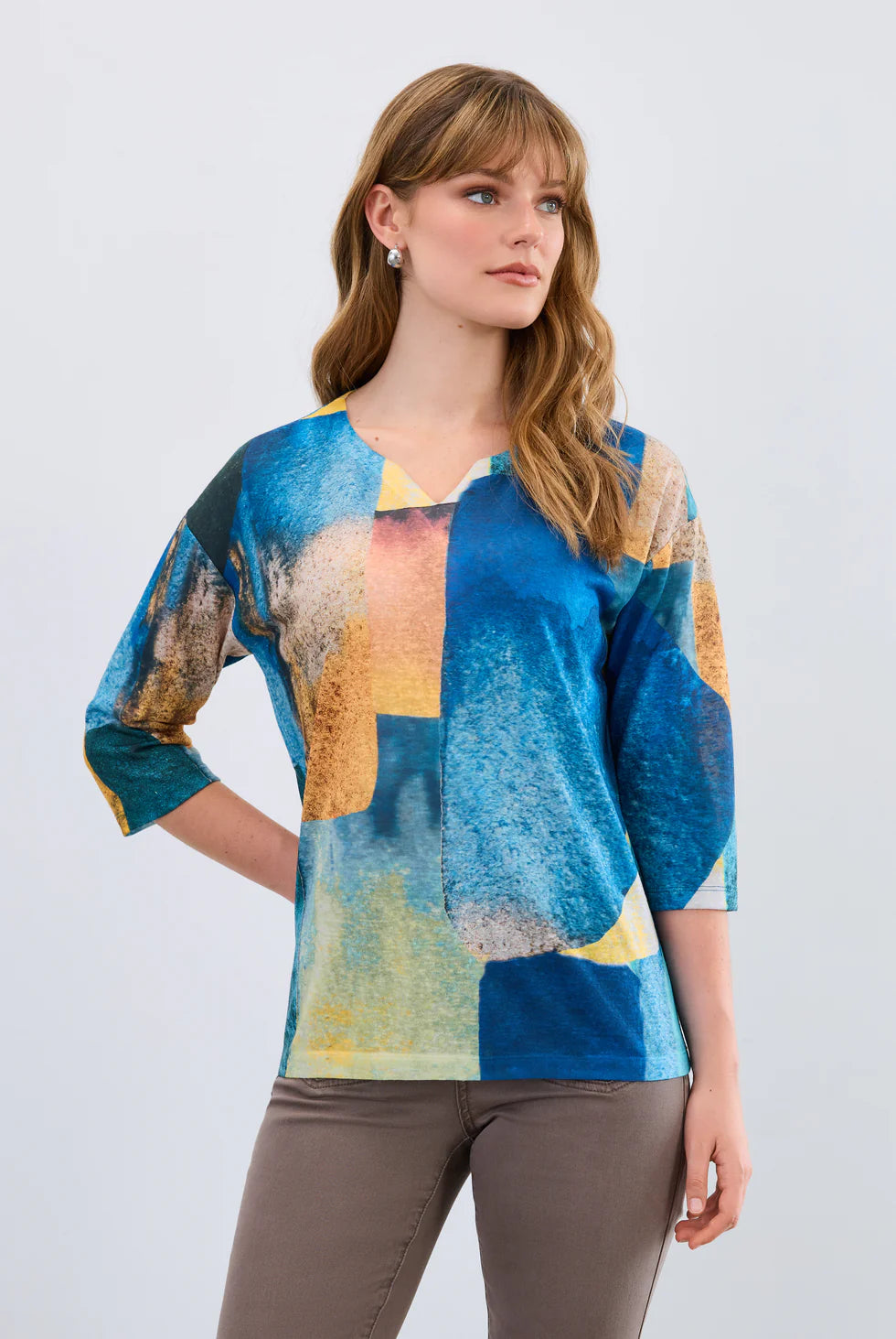 FDJ 3910451 Drop Shoulder Notch Neck Top FW25