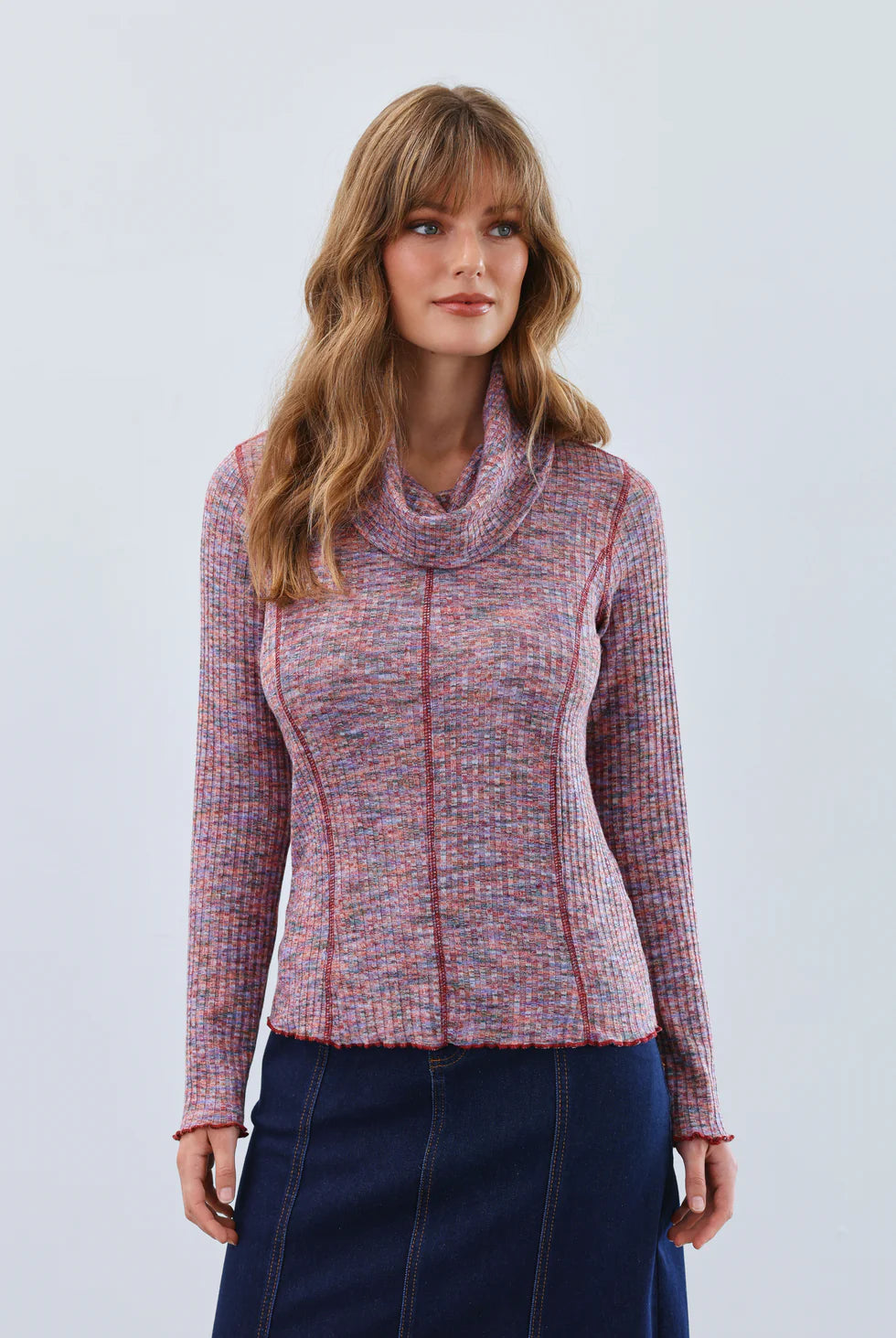 FDJ 3996553 Long Sleeve Cowl Neck Top FW25