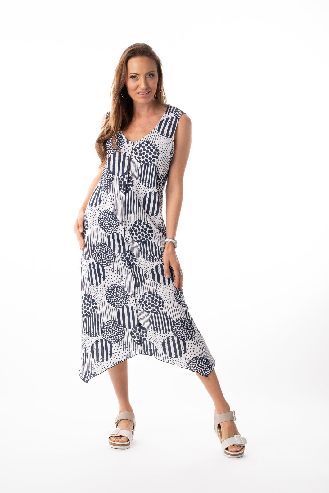 Pure 592-4662 V Neck Midi Dress SS25