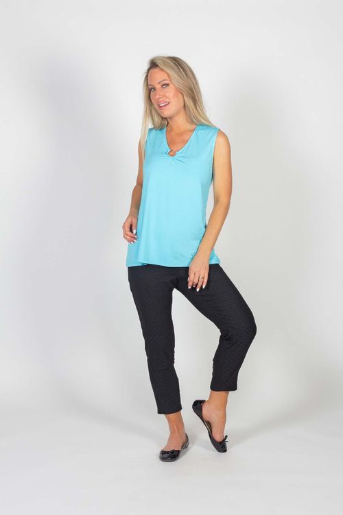 PURE 210-4945 V NECK DECORATED TANK SS24