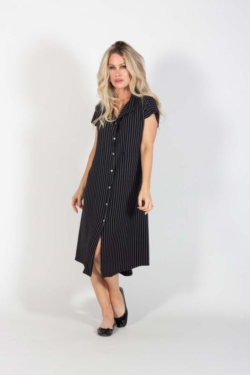 PURE 250-5092 COLLARED MIDI DRESS WITH BUTTONS SS24