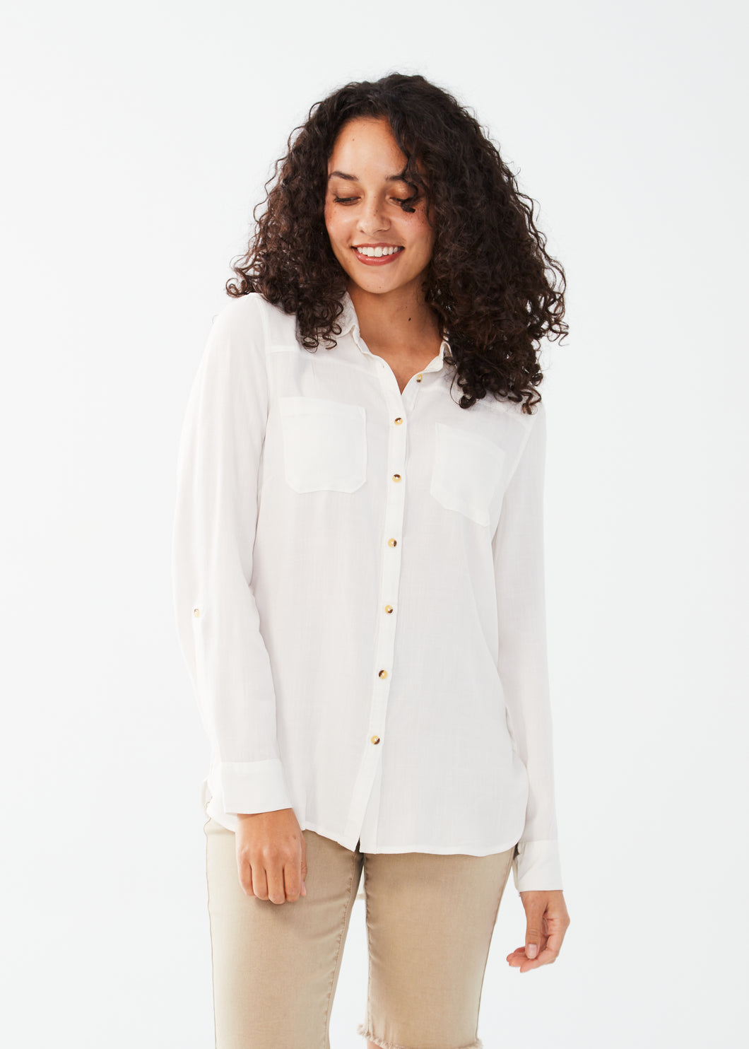 FDJ 7198985 Long Sleeve Roll Tab Shirt SS24