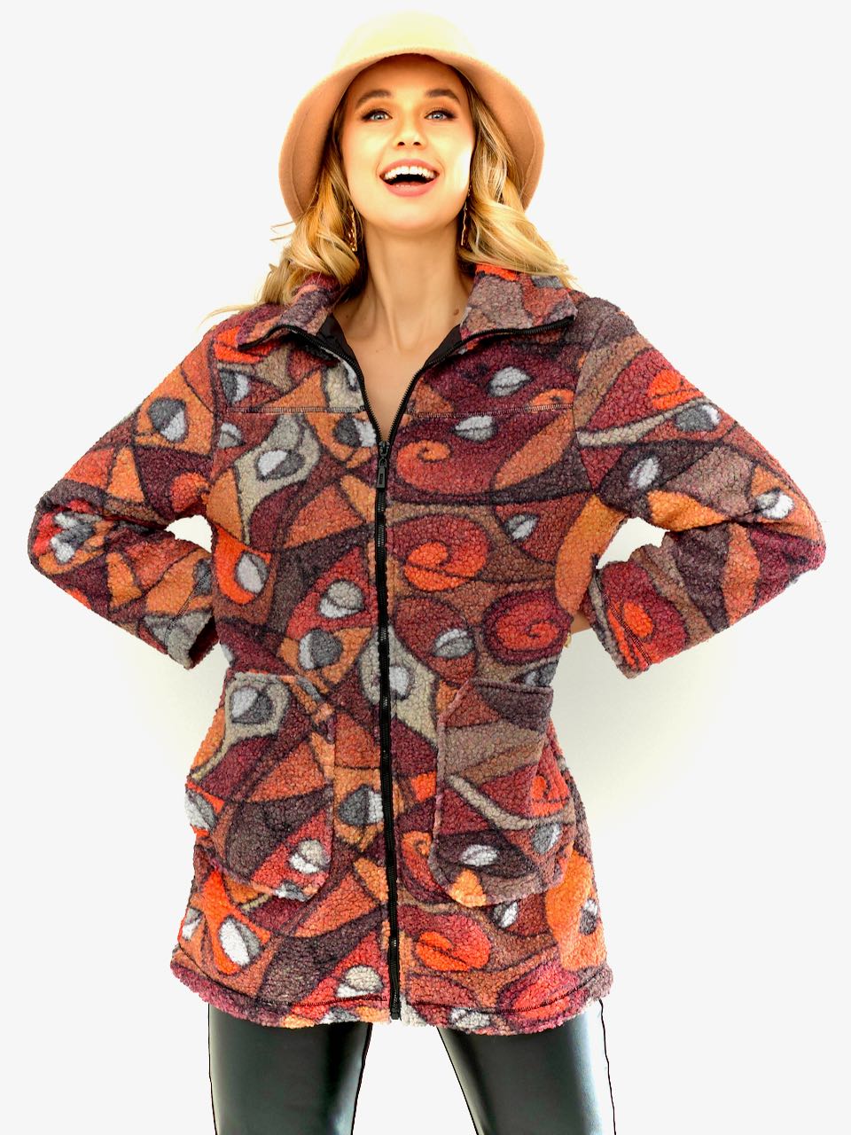 Dolcezza 73883 Mid Length Coat Printed FW23