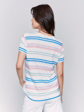 Load image into Gallery viewer, Charlie B C1231APK Linen V-Neck T-Shirt SS25
