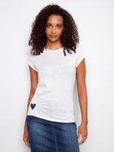 Load image into Gallery viewer, Charlie B C1435PK Cotton T-Shirt Heart Cut-Out Detail SS26
