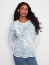 Load image into Gallery viewer, CHARLIE B C2010 PRINTED COTTON CREW NECK SWEATER FW26

