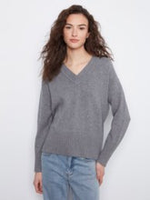 Load image into Gallery viewer, CHARLIE B C2127 LONG SLEEVE DROP SHOULDER V NECK SWEATER FW26
