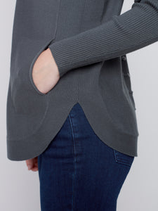 Charlie B C2170Y Long Sleeve Sweater With Back Eyelet Detail FW23