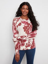 Load image into Gallery viewer, CHARLIE B C2268 REVERSIBLE PRINTED RAGLAN LONG SLEEVE CREW NECK SWEATER FW26
