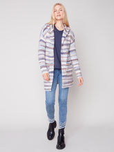 Load image into Gallery viewer, Charlie B C2269 Hooded Long Sleeve Space Dye Cardigan FW23
