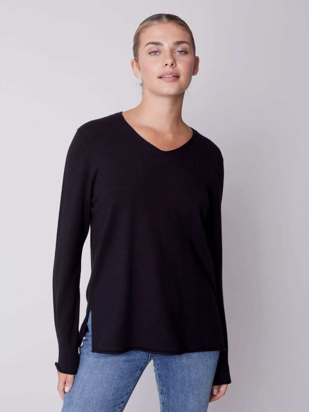 Charlie B C2279Y Basic V Neck Sweater FW23