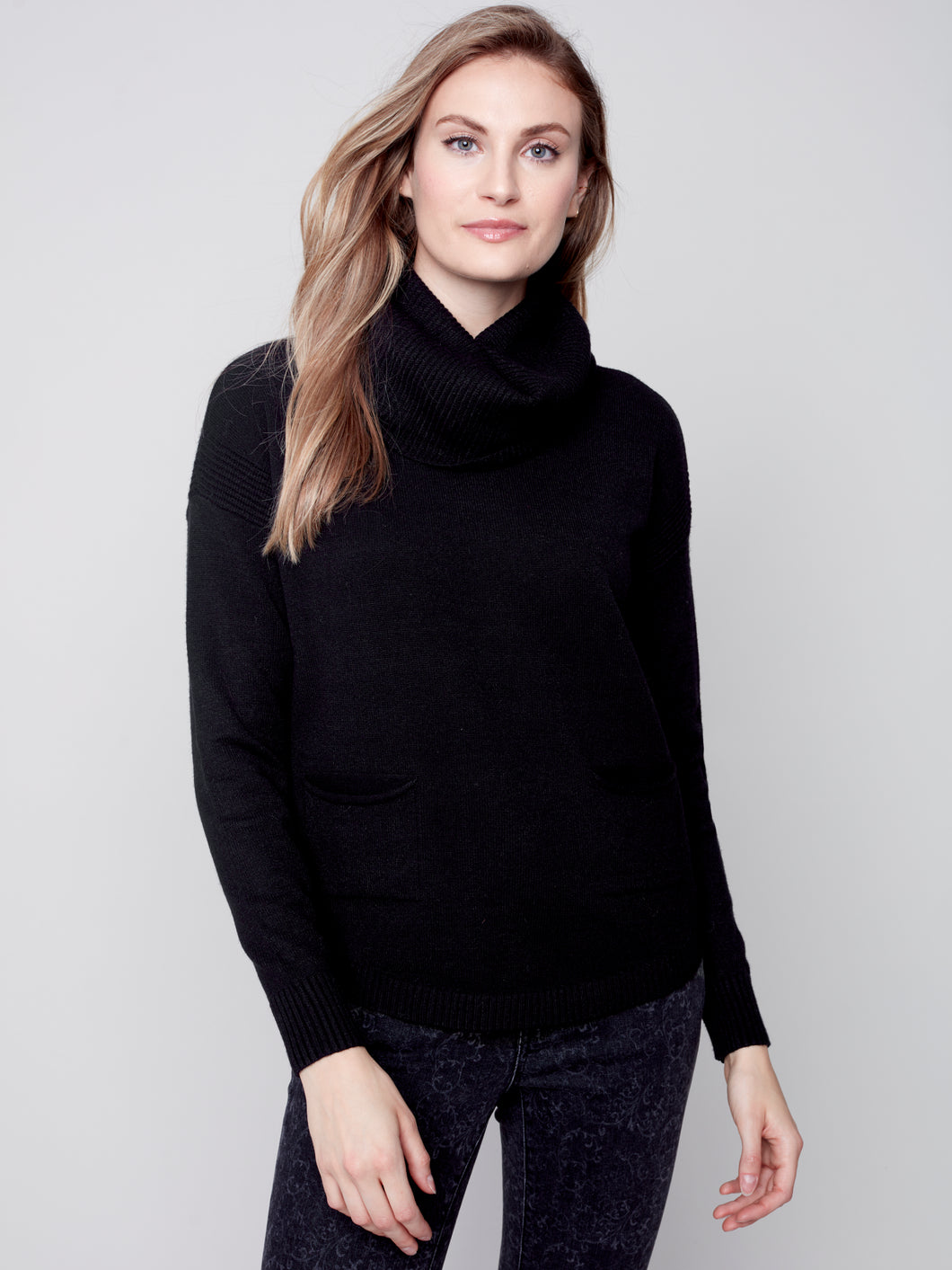 Charlie B C2420R Sweater with Detachable Scarf FW232