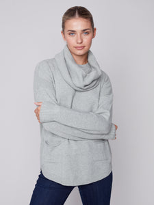 Charlie B C2420R Sweater with Detachable Scarf FW232