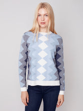 Load image into Gallery viewer, Charlie B C2520 Crew Neck Plushy Sweater with Color Block FW23
