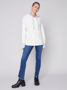 Charlie B C2525/736A Hoodie with Contrast Stitch Sweater FW23