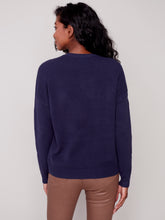 Load image into Gallery viewer, Charlie B C2526D Crew Neck Long Sleeve Polka Dot Sweater FW23
