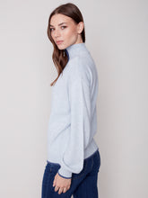 Load image into Gallery viewer, Charlie B C2539 Quarter Zip High Collar Contrast Color Sweater FW23
